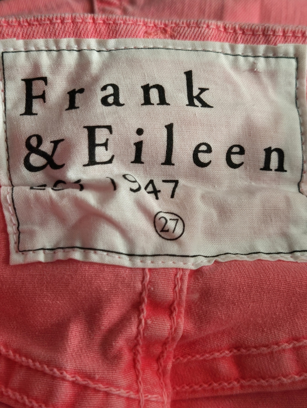 Frank & Eileen Faded Pink Coral Jean Size 27 Stretch Denim Sligo AS IS SPOT - Picture 3 of 16